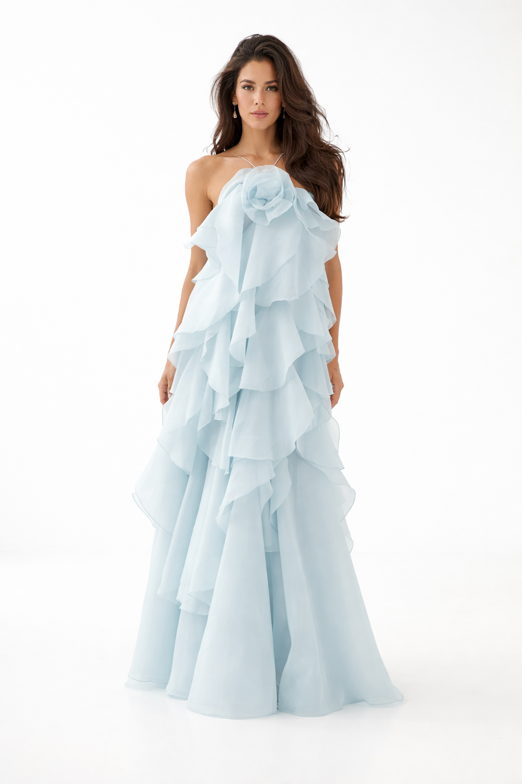 open lace back dress Delaney Gown Medium / Teal main image 0