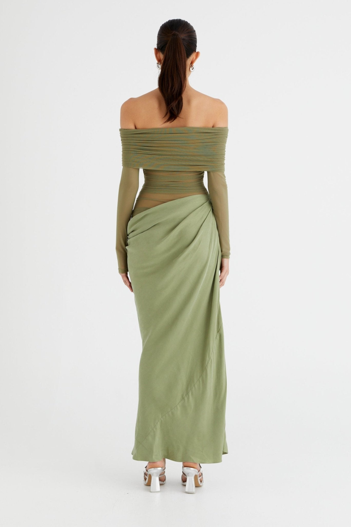 Yasmin Off-Shoulder Maxi Dress | Pistachio