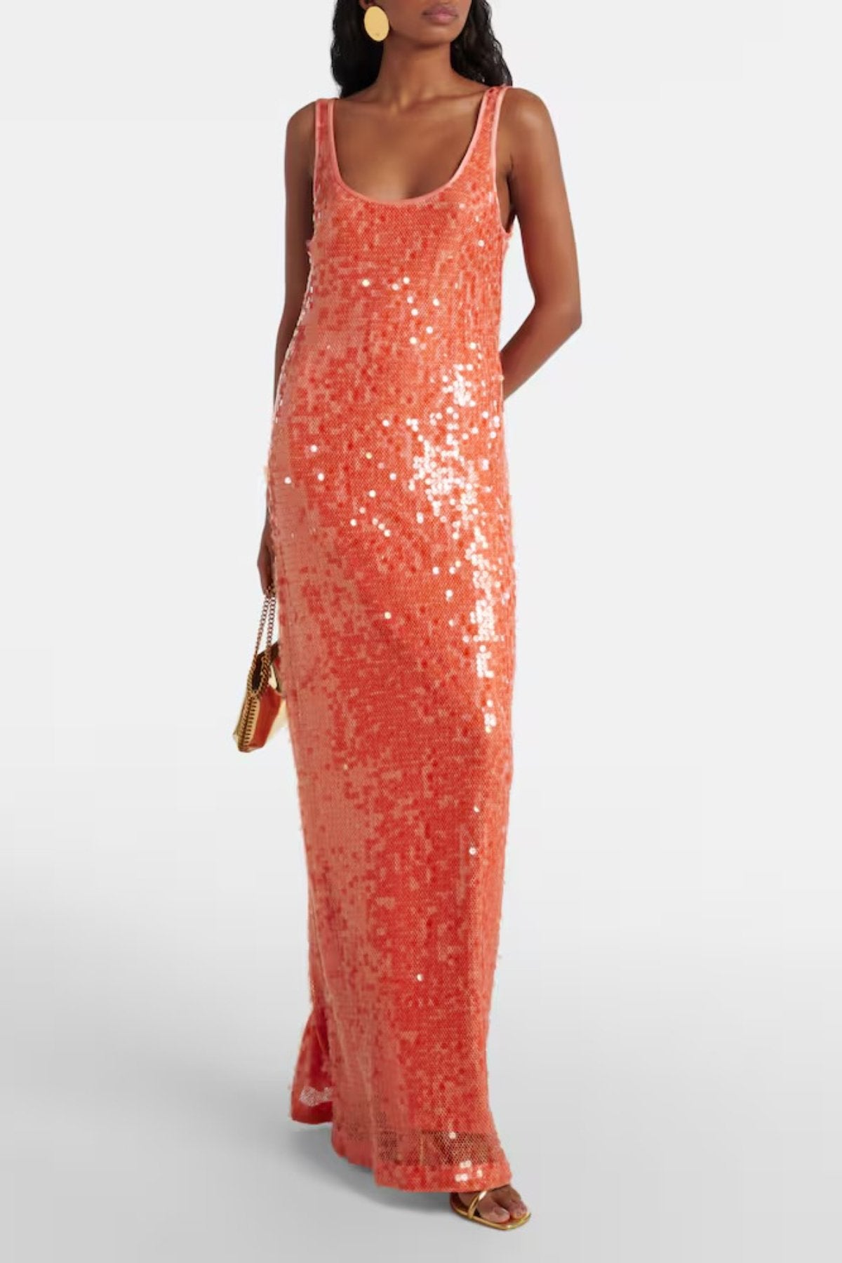Bex Sequined Maxi Dress | Grapefruit - Saudade