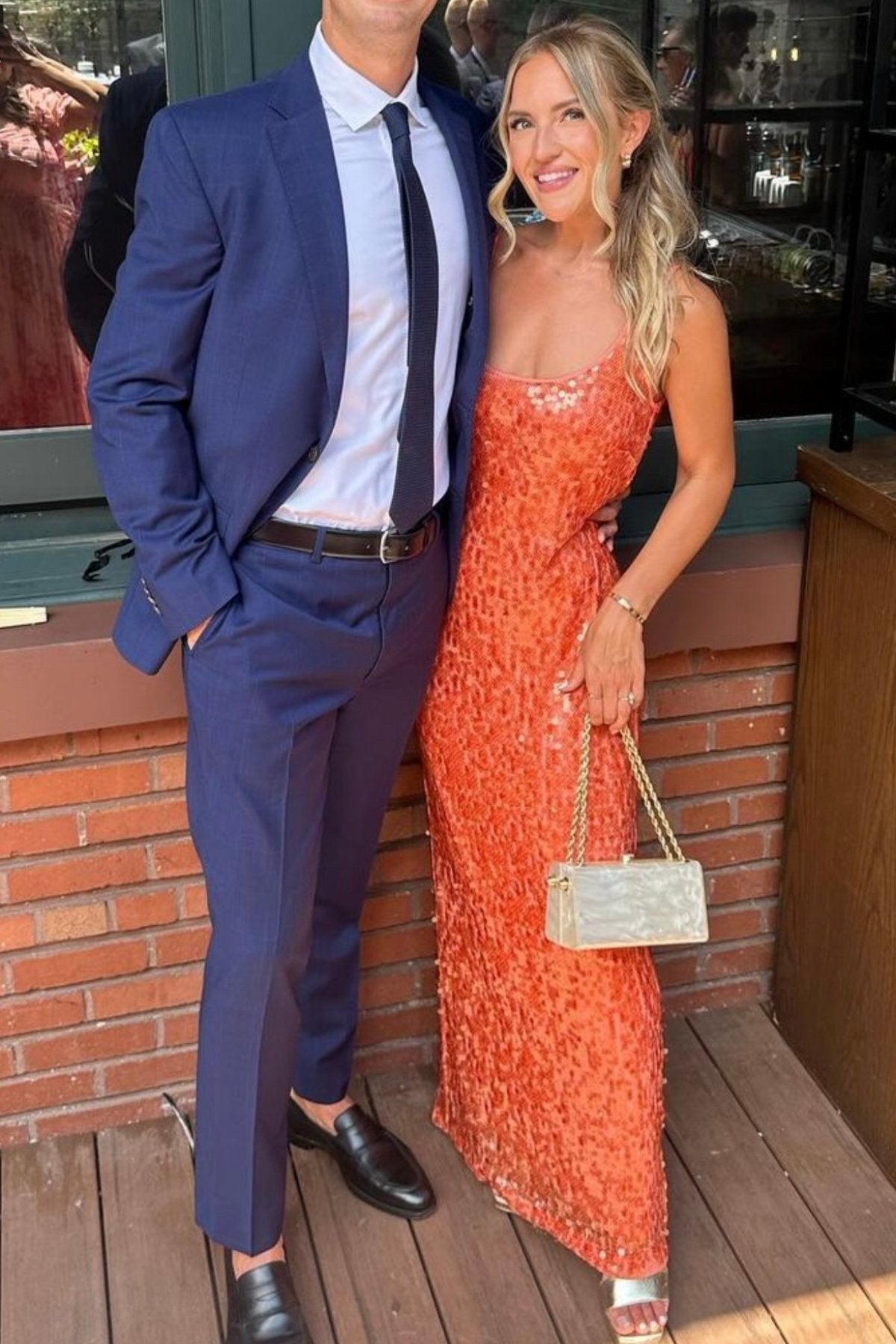 Bex Sequined Maxi Dress | Grapefruit - Saudade