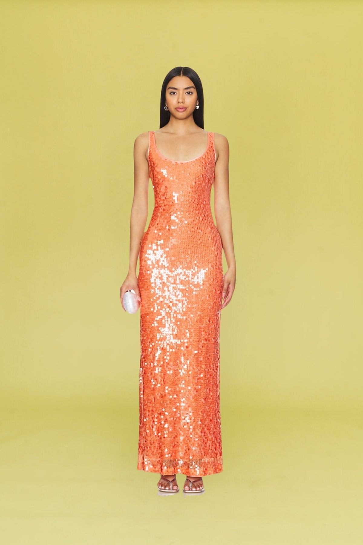 Bex Sequined Maxi Dress | Grapefruit - Saudade
