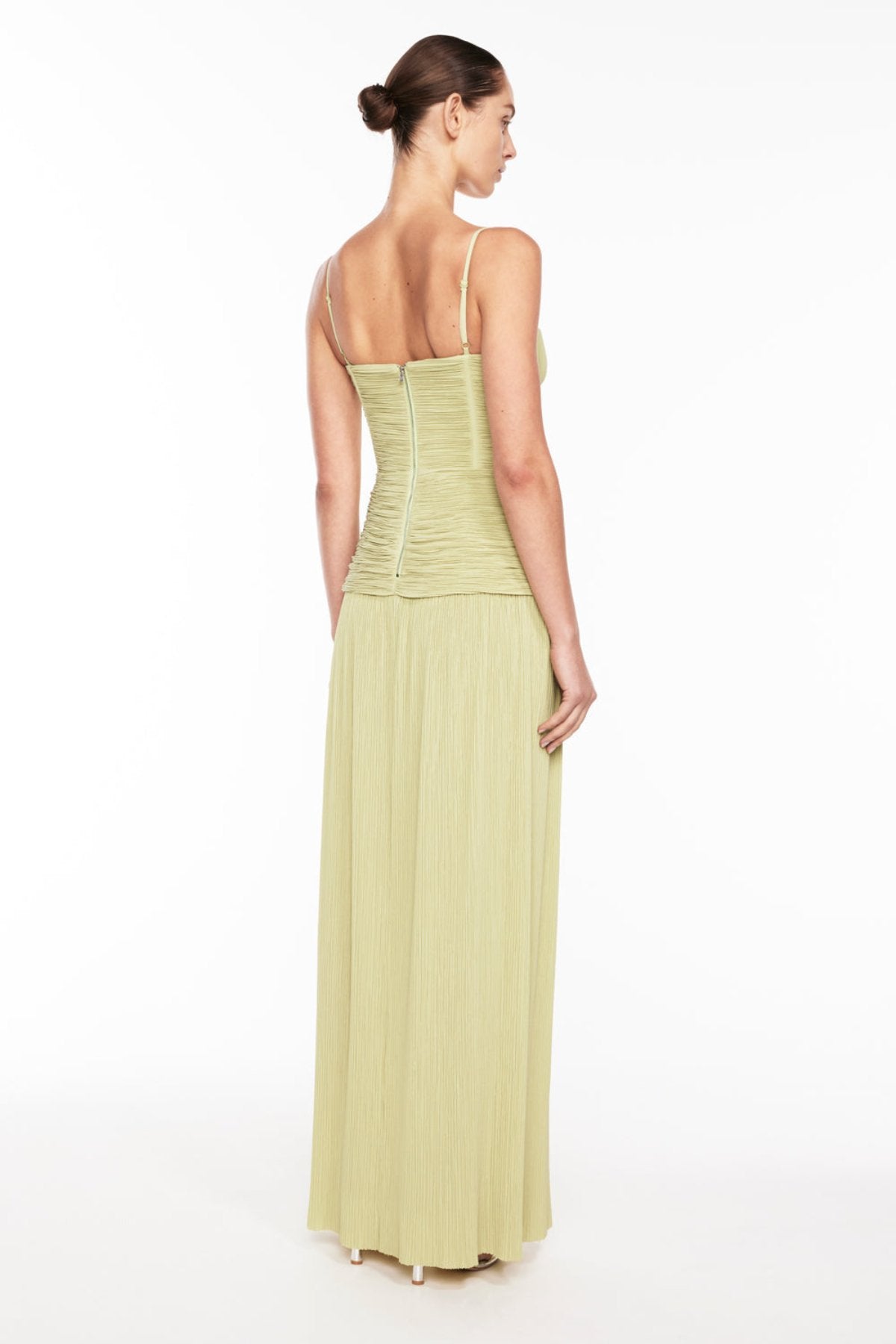 Double Time Pleat Dress | Pistachio - Saudade