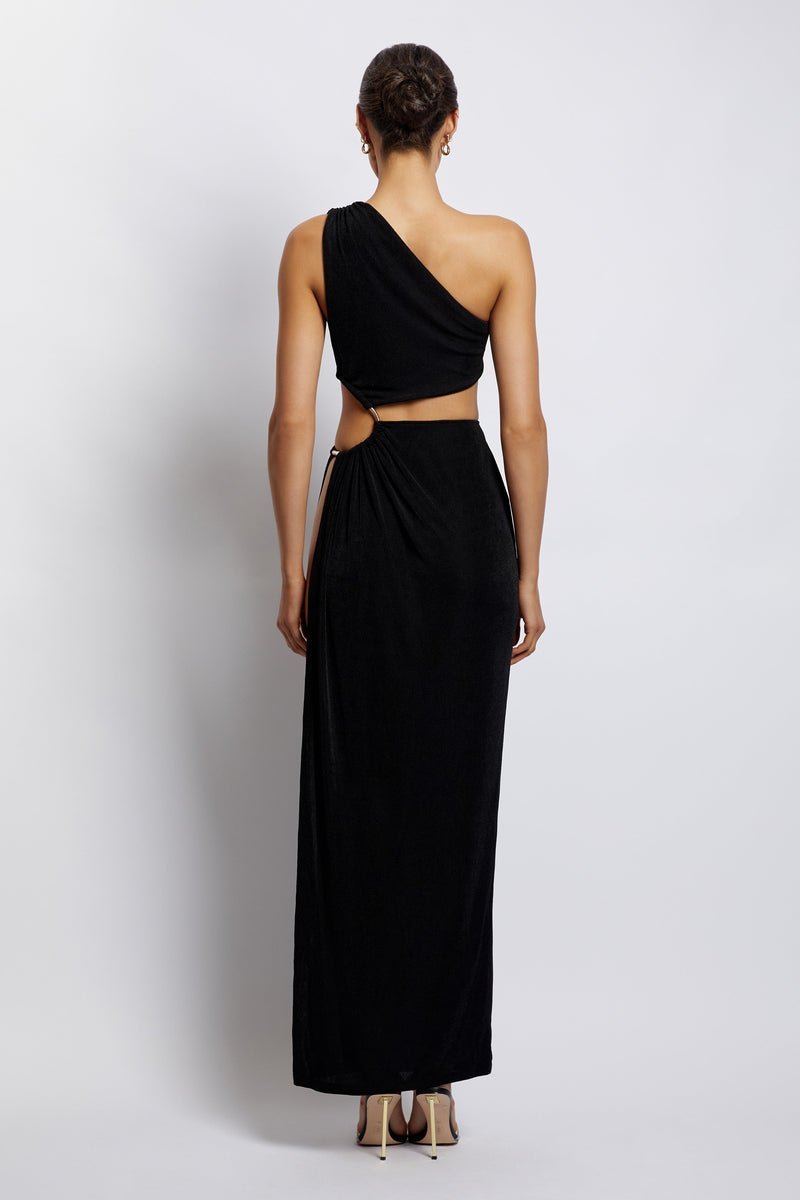Paige Ruched Maxi Dress | Black - Saudade