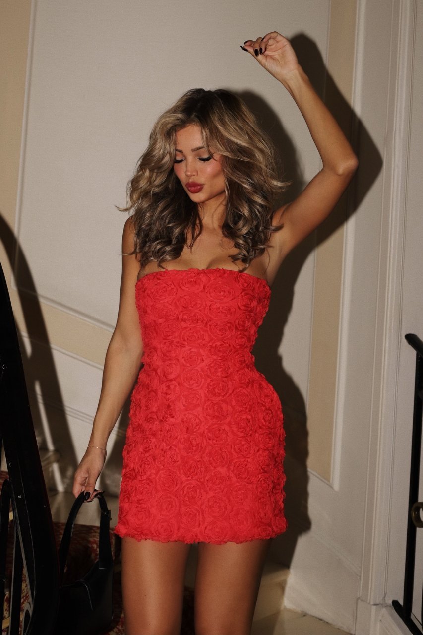 Rosaline Mini Dress | Red - Saudade